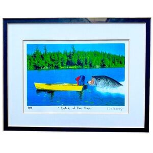 Nelson De La Nuez, The King of Pop Art, Catch of the Day, Signed Origina…